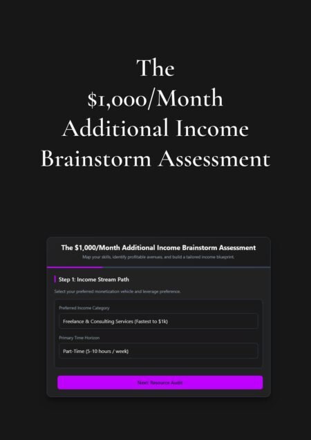 The $1,000/Month Additional Income Brainstorm Assessment